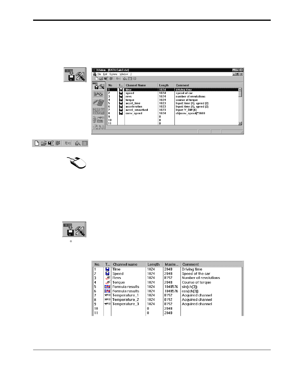 Diadem data: loading and saving data, The data area, Dia dem data: loading and saving data …… 23 | Dia dem data: loading and saving data | Measurement Computing DIAdem User Manual | Page 25 / 38