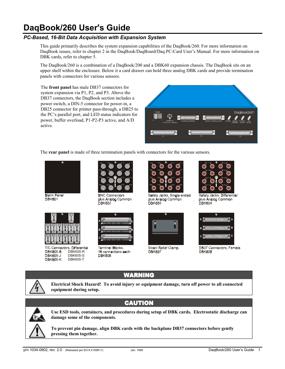Measurement Computing DaqBook 260 User Manual | 5 pages