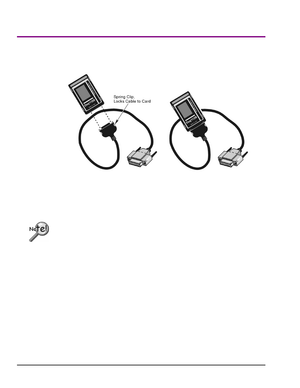 3) connect the interface cable | Measurement Computing Daq PC-Card User Manual | Page 22 / 62