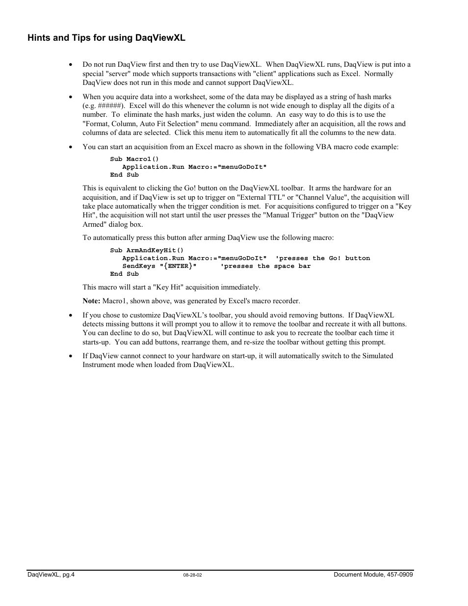 Hints and tips for using daqviewxl | Measurement Computing DaqView for DaqTemp Applications User Manual | Page 24 / 24