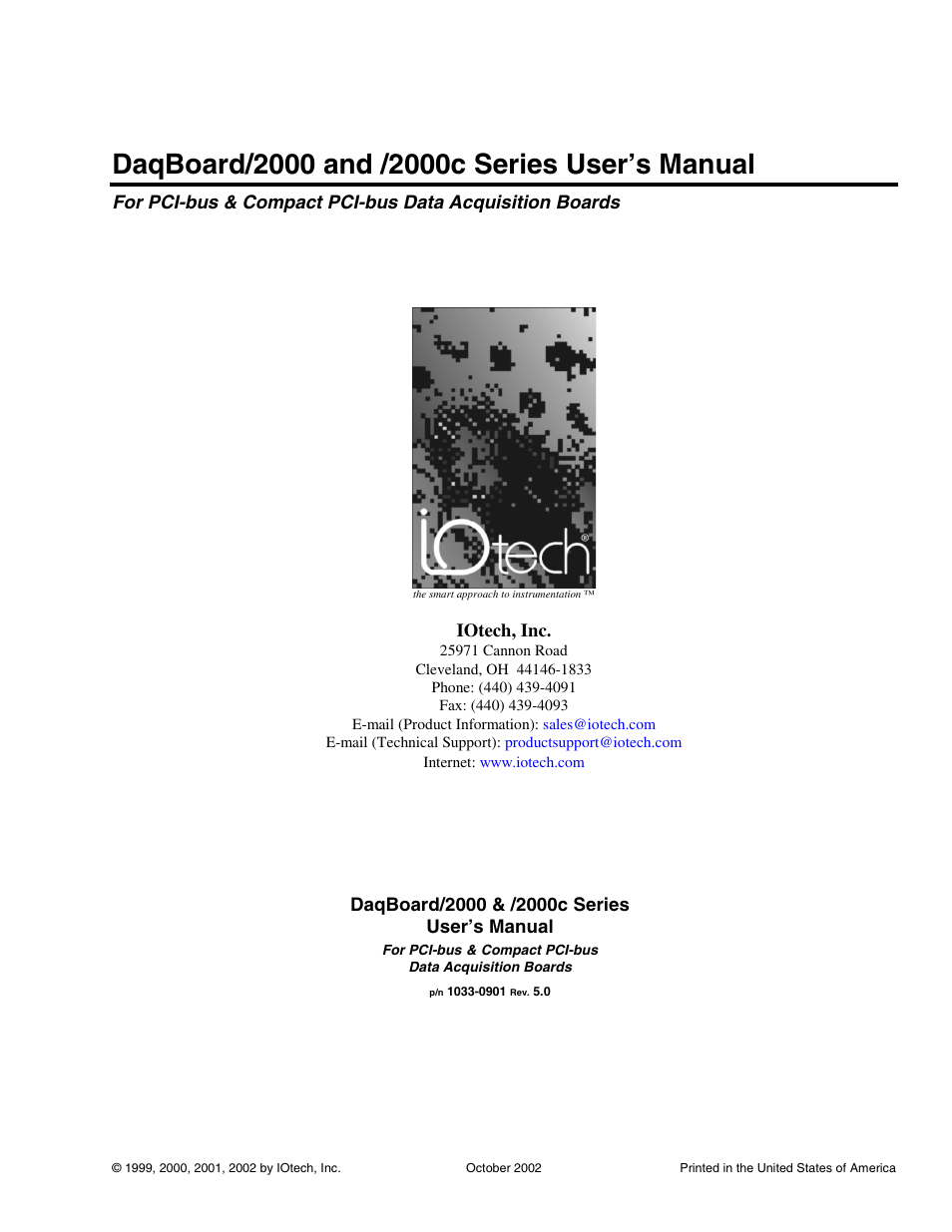 Measurement Computing 2000 Series Daqboar User Manual | 94 pages