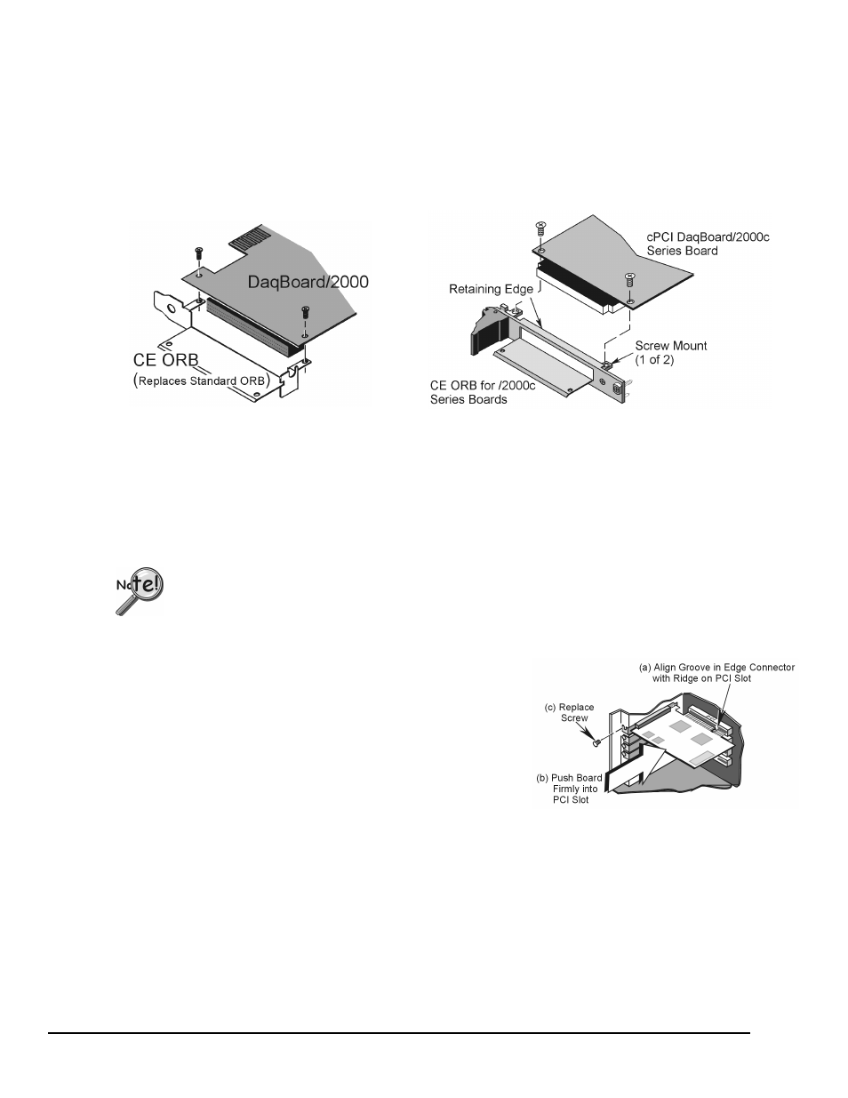 Install the ce orb, Install the board with its ce orb | Measurement Computing 2000 Series Daqboar User Manual | Page 86 / 94