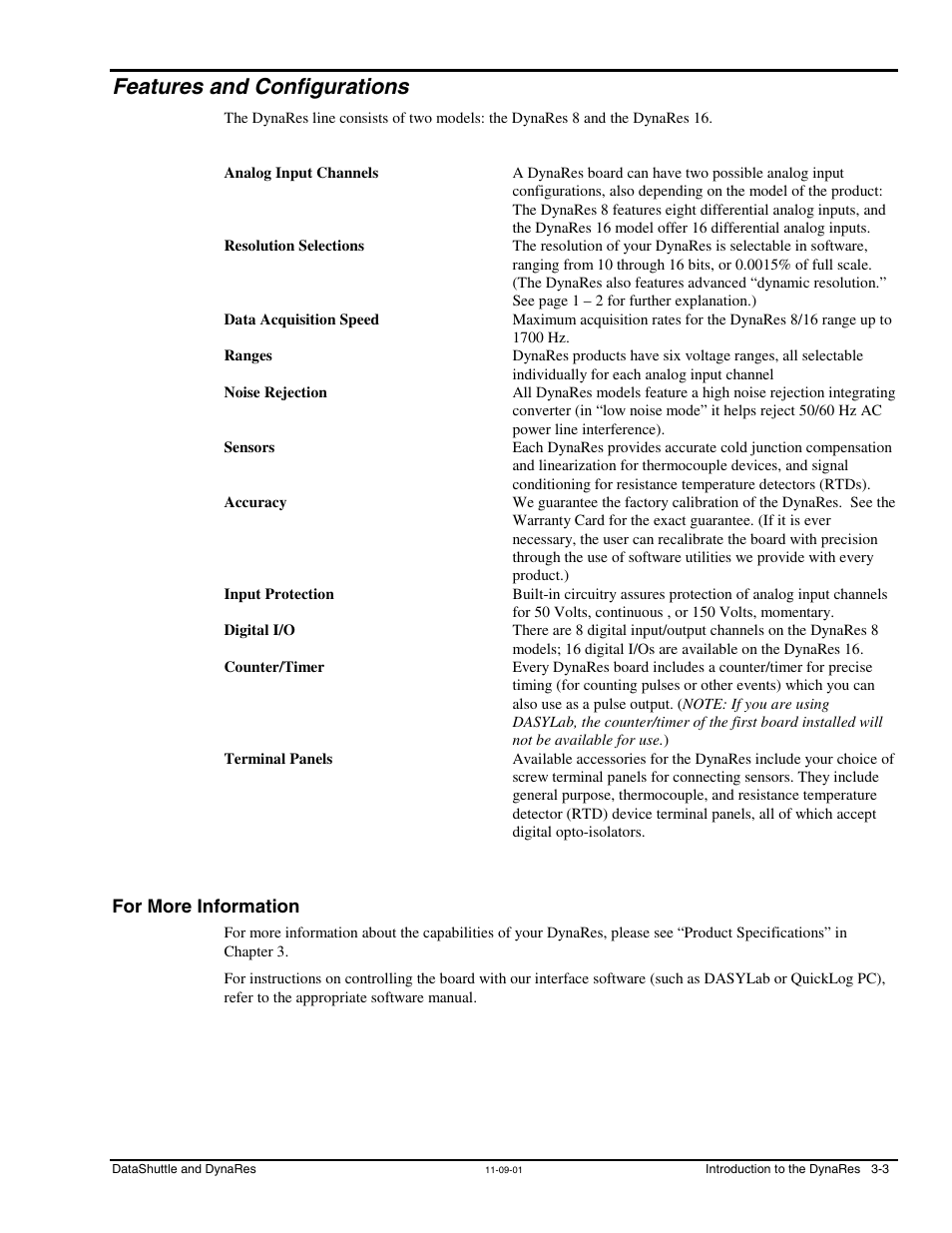 Features and configurations, For more information | Measurement Computing DataShuttle User Manual | Page 39 / 126