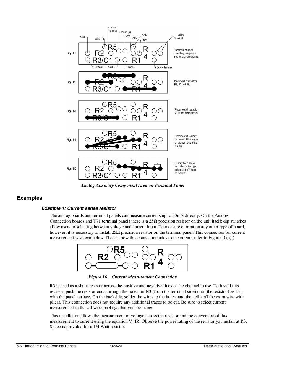 Examples, Example 1: current sense resistor | Measurement Computing DataShuttle User Manual | Page 62 / 126