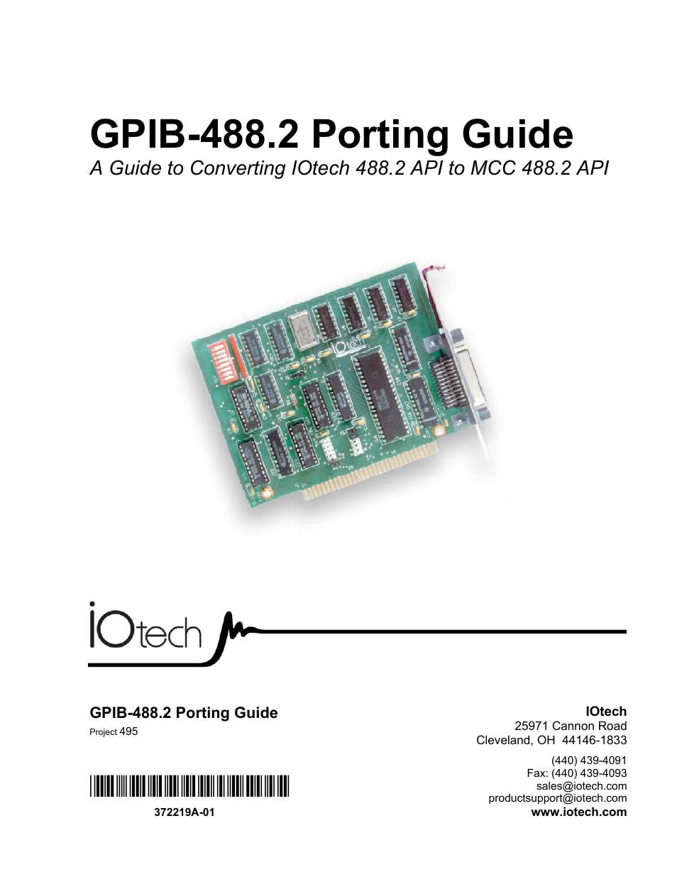 Measurement Computing GPIB-488.2 User Manual | 64 pages
