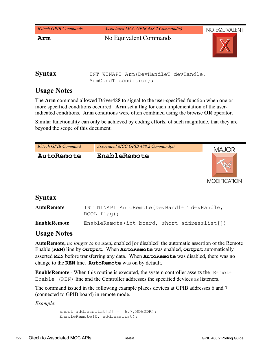 Autoremote, Syntax, Autoremote enableremote | Measurement Computing GPIB-488.2 User Manual | Page 20 / 64