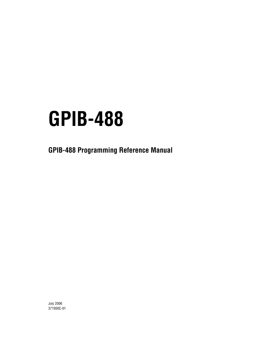 Measurement Computing GPIB-488 User Manual | 116 pages