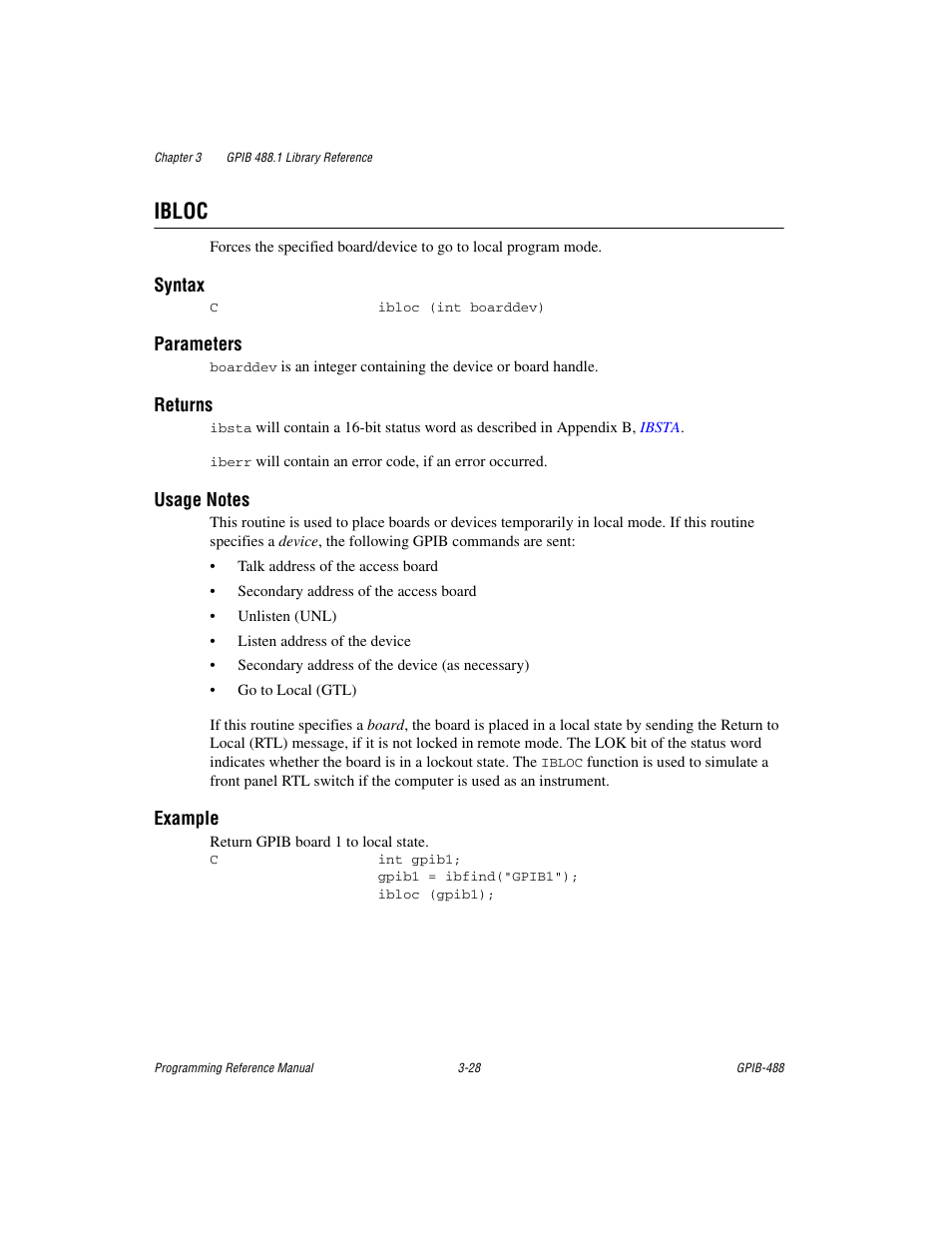 Ibloc, Ibloc -28 | Measurement Computing GPIB-488 User Manual | Page 41 / 116