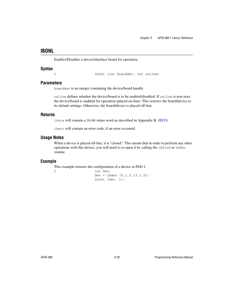 Ibonl, Ibonl -29 | Measurement Computing GPIB-488 User Manual | Page 42 / 116