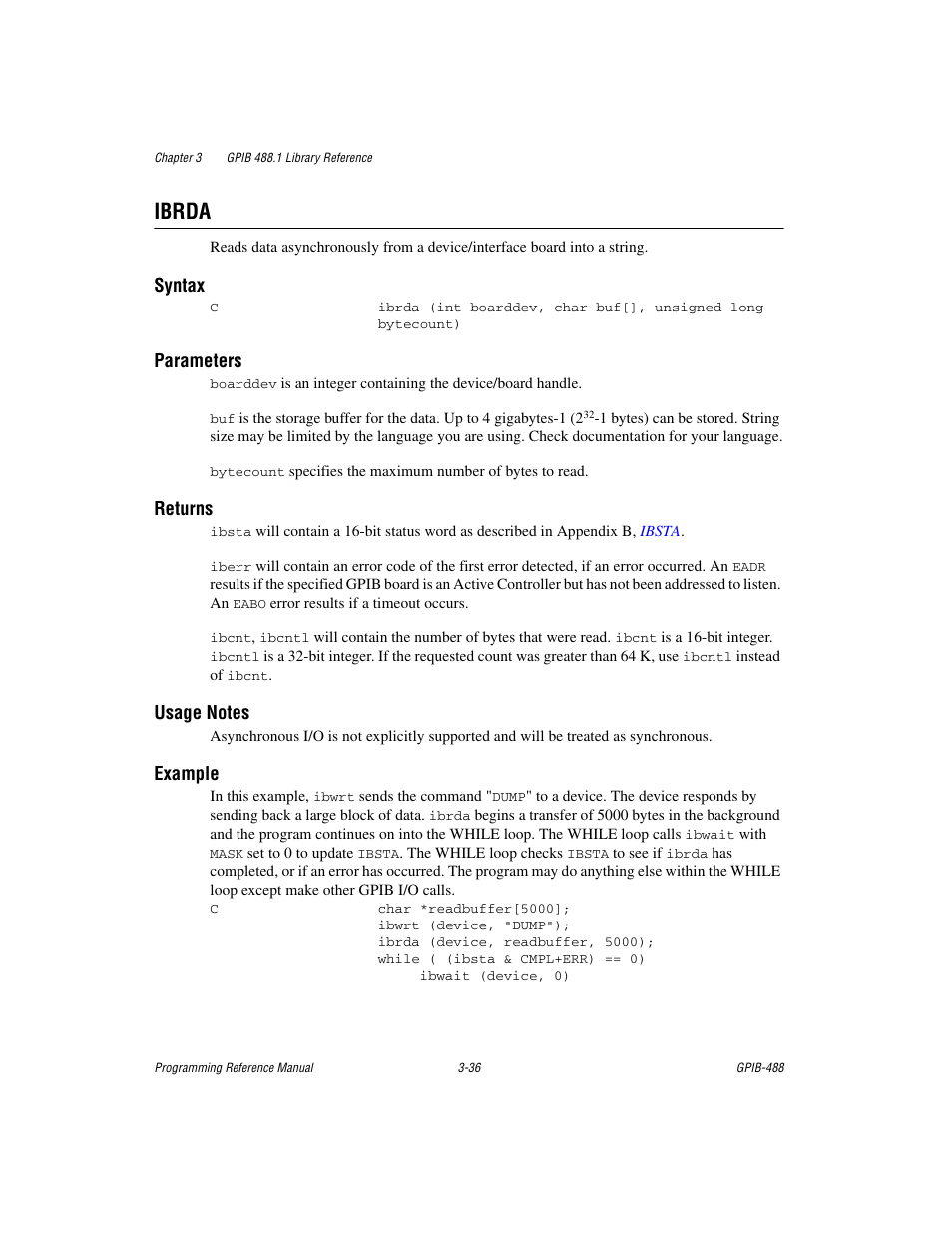 Ibrda, Ibrda -36 | Measurement Computing GPIB-488 User Manual | Page 49 / 116