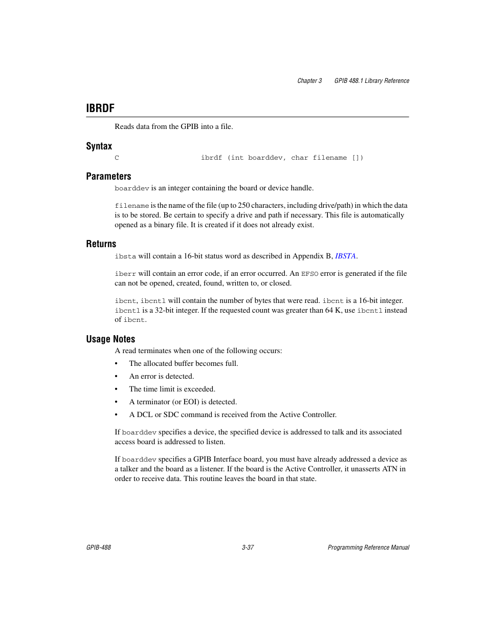 Ibrdf | Measurement Computing GPIB-488 User Manual | Page 50 / 116