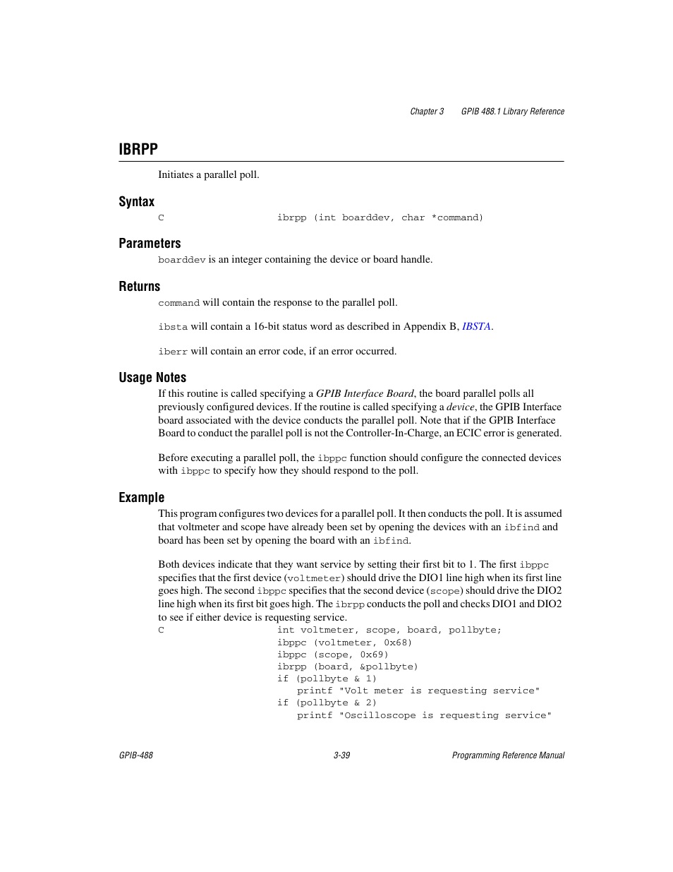 Ibrpp, Ibrpp -39 | Measurement Computing GPIB-488 User Manual | Page 52 / 116