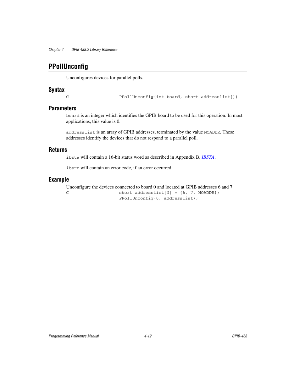 Ppollunconfig, Ppollunconfig -12 | Measurement Computing GPIB-488 User Manual | Page 80 / 116