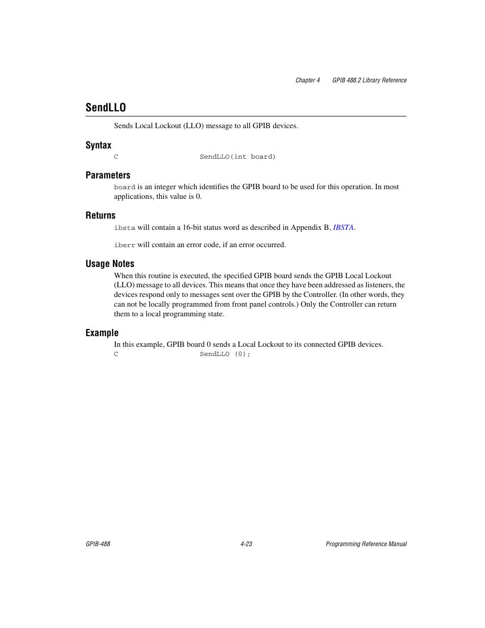 Sendllo, Sendllo -23 | Measurement Computing GPIB-488 User Manual | Page 91 / 116