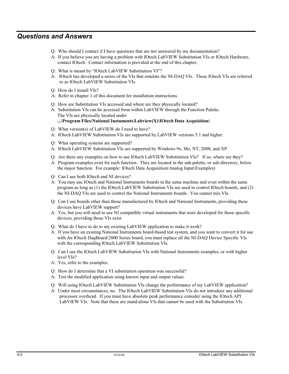 Questions and answers | Measurement Computing LabVIEW Rev.3.0 User Manual | Page 16 / 18