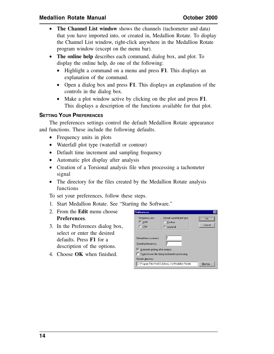 Setting your preferences, Etting, References | Measurement Computing Medallion Rotate rev.2.3 User Manual | Page 14 / 52
