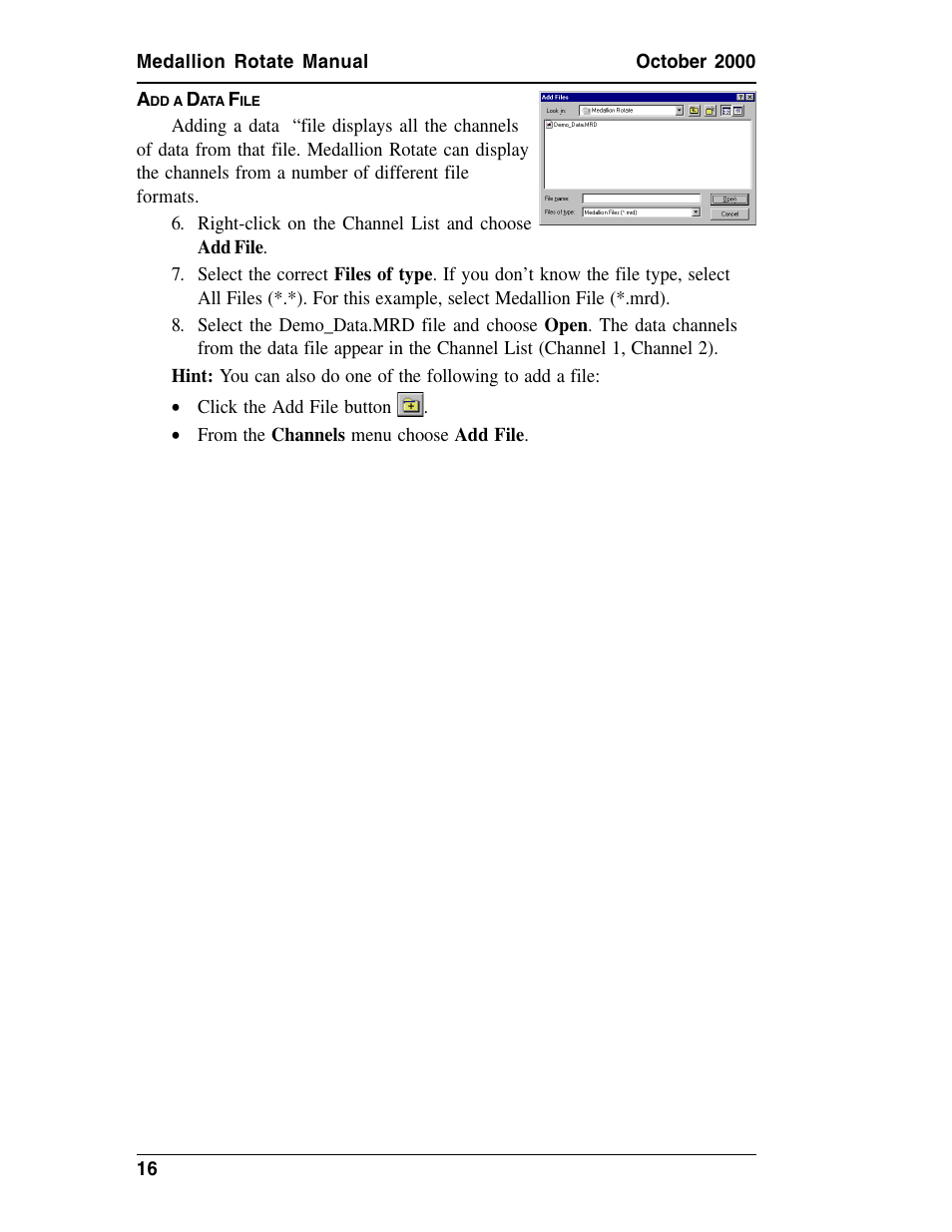 Add a data file | Measurement Computing Medallion Rotate rev.2.3 User Manual | Page 16 / 52