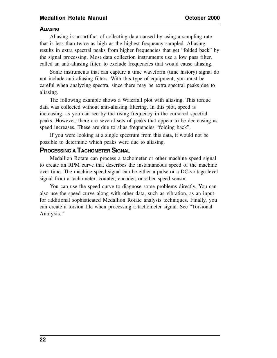 Aliasing, Processing a tachometer signal, Liasing | Rocessing, Achometer, Ignal | Measurement Computing Medallion Rotate rev.2.3 User Manual | Page 22 / 52