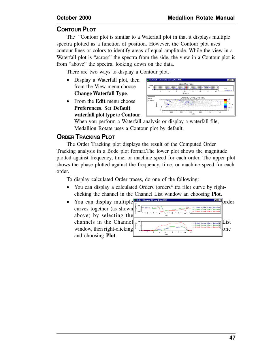Contour plot, Order tracking plot, Ontour | Rder, Racking | Measurement Computing Medallion Rotate rev.2.3 User Manual | Page 47 / 52