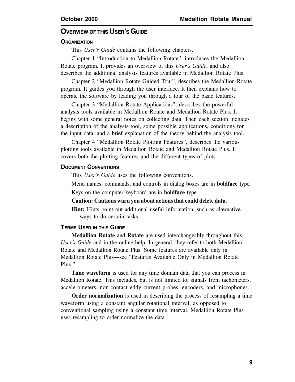 Overview of this user's guide, Organization, Document conventions | Terms used in this guide, Verview, This, Uide, Rganization, Ocument, Onventions | Measurement Computing Medallion Rotate rev.2.3 User Manual | Page 9 / 52