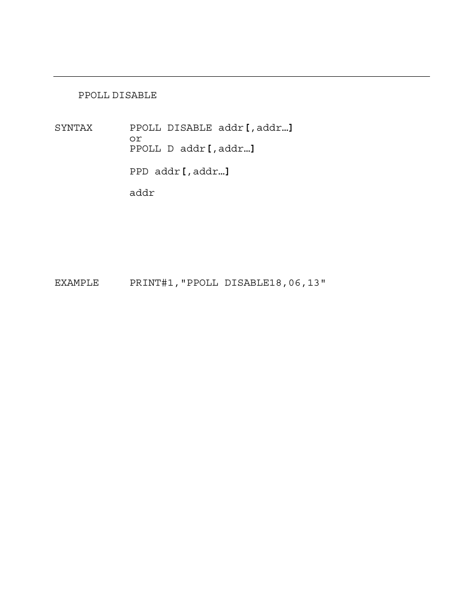 Ppoll disable or ppd | Measurement Computing Micro 488/EX rev.2.1 User Manual | Page 131 / 218