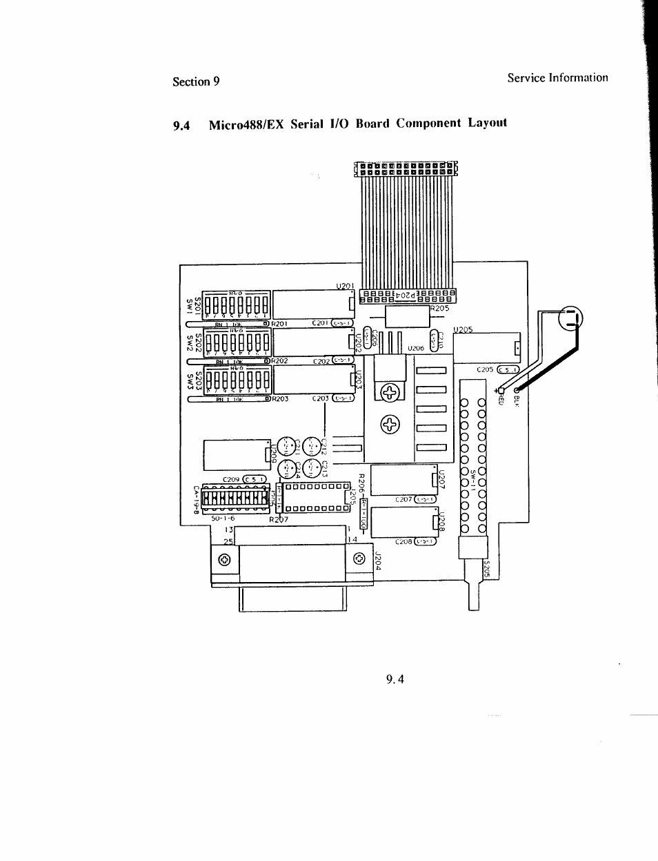 4 micro488/ex serial i/o board component layout | Measurement Computing Micro 488/EX rev.2.1 User Manual | Page 198 / 218