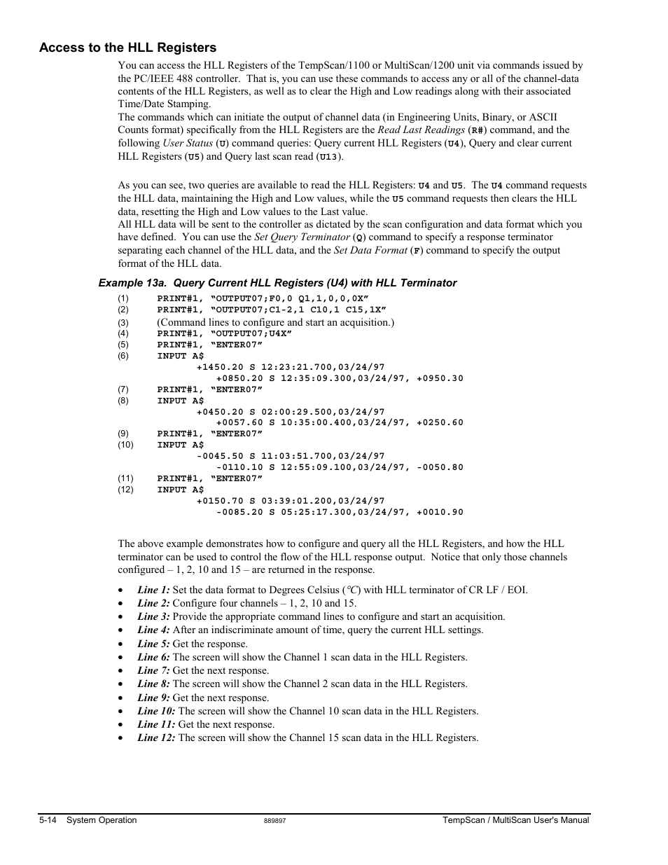 Access to the hll registers | Measurement Computing TempScan/1100 User Manual | Page 104 / 306