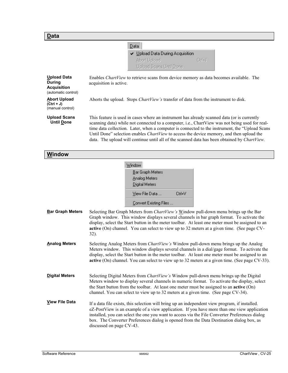 Data, Window | Measurement Computing TempScan/1100 User Manual | Page 157 / 306