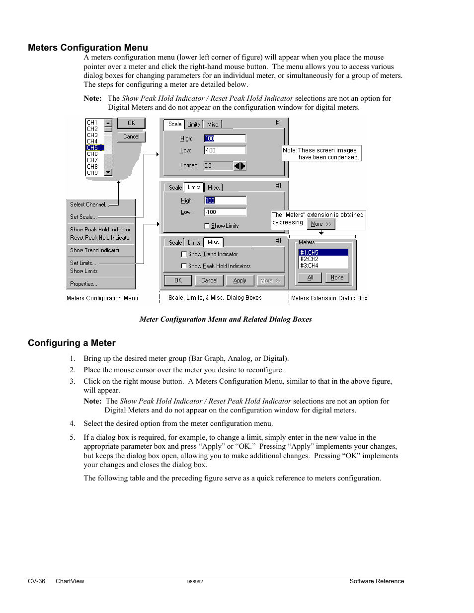 Meters configuration menu, Configuring a meter | Measurement Computing TempScan/1100 User Manual | Page 168 / 306
