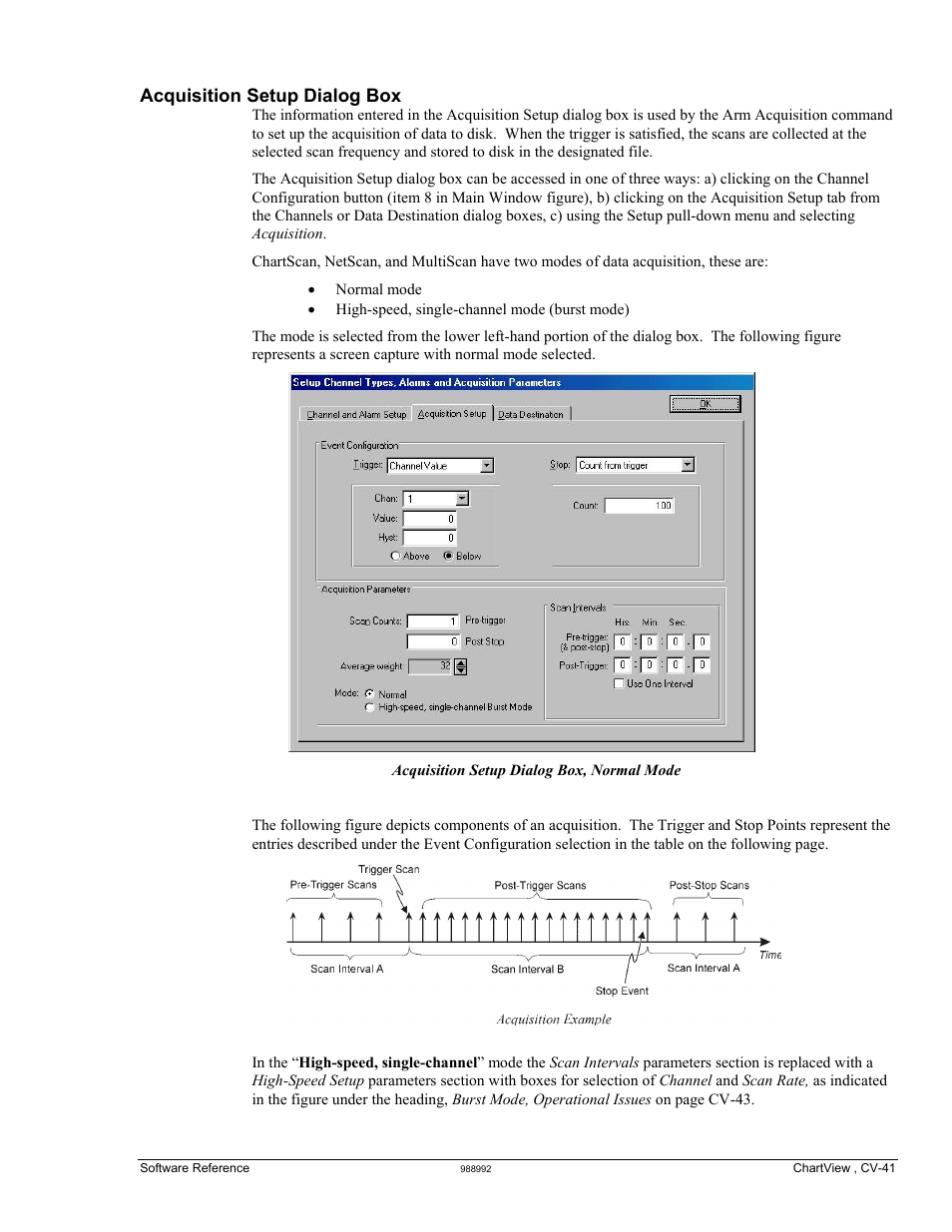 Acquisition setup dialog box | Measurement Computing TempScan/1100 User Manual | Page 173 / 306