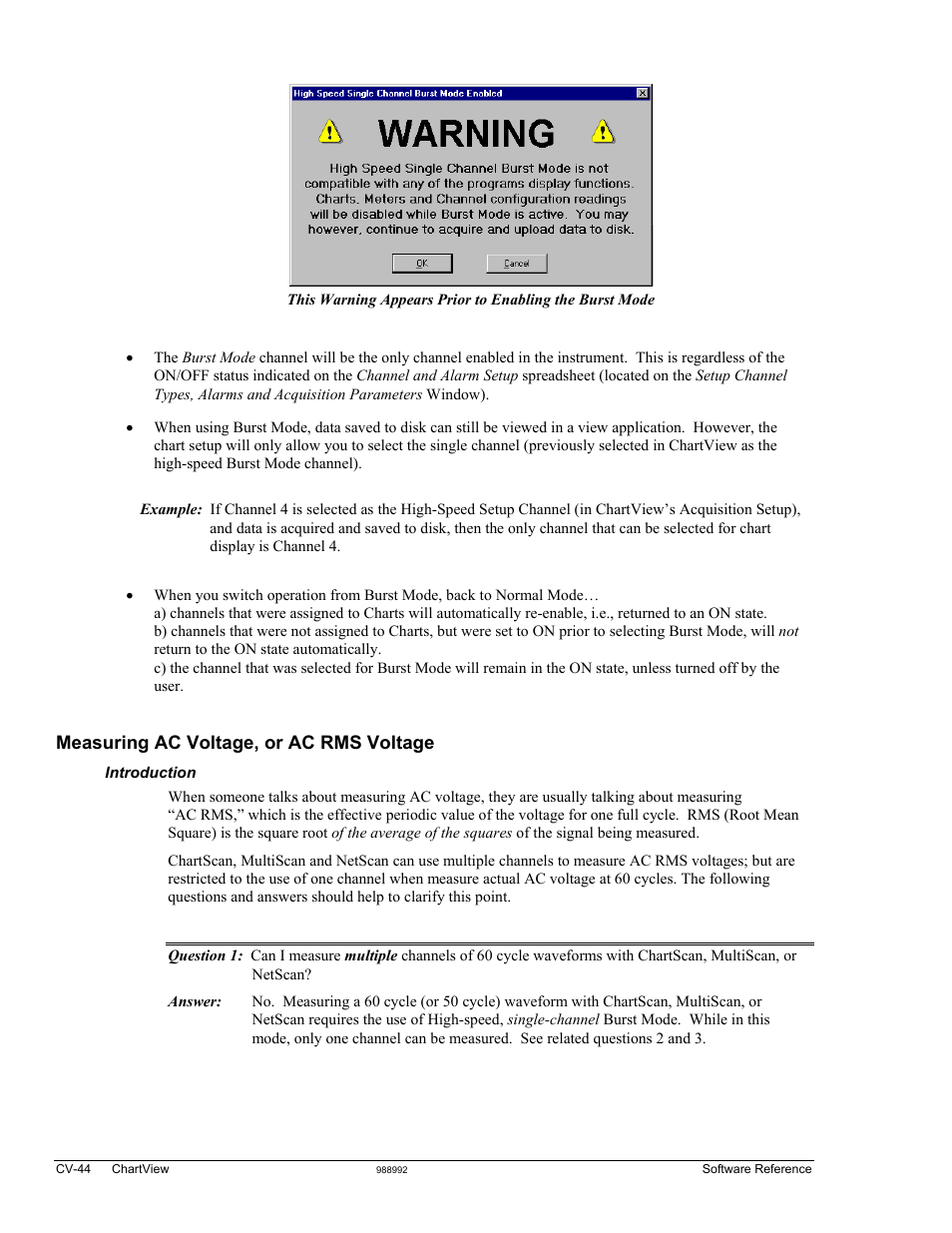 Measuring ac voltage, or ac rms voltage | Measurement Computing TempScan/1100 User Manual | Page 176 / 306