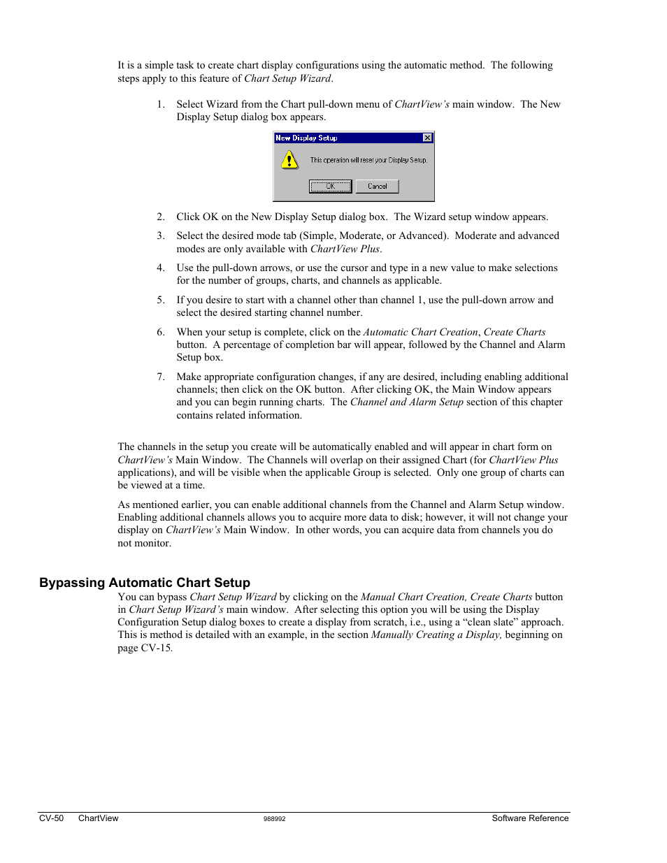 Bypassing automatic chart setup | Measurement Computing TempScan/1100 User Manual | Page 182 / 306