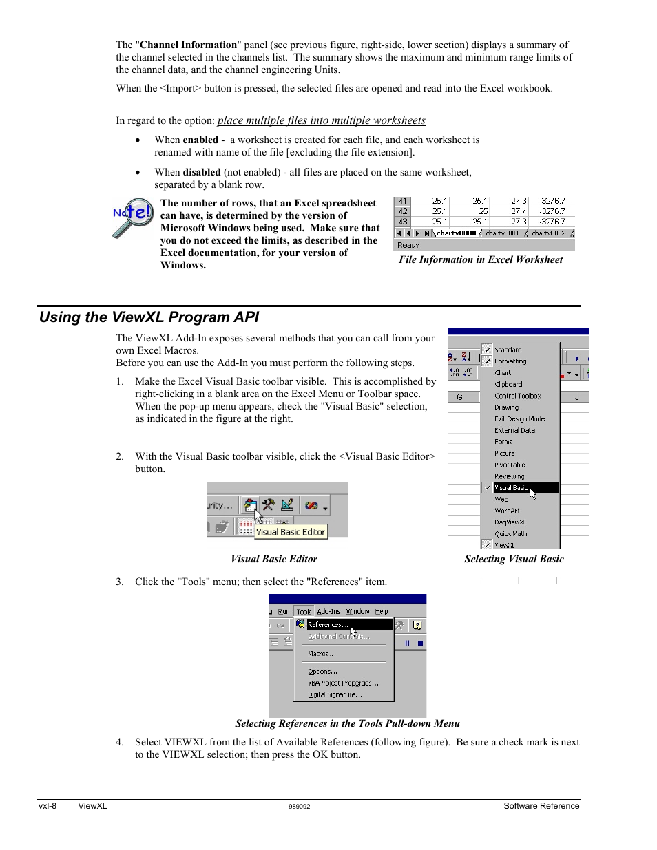 Using the viewxl program api, An example macro …… vxl-9 | Measurement Computing TempScan/1100 User Manual | Page 190 / 306