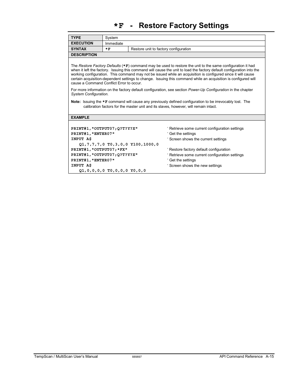 Restore factory settings | Measurement Computing TempScan/1100 User Manual | Page 211 / 306