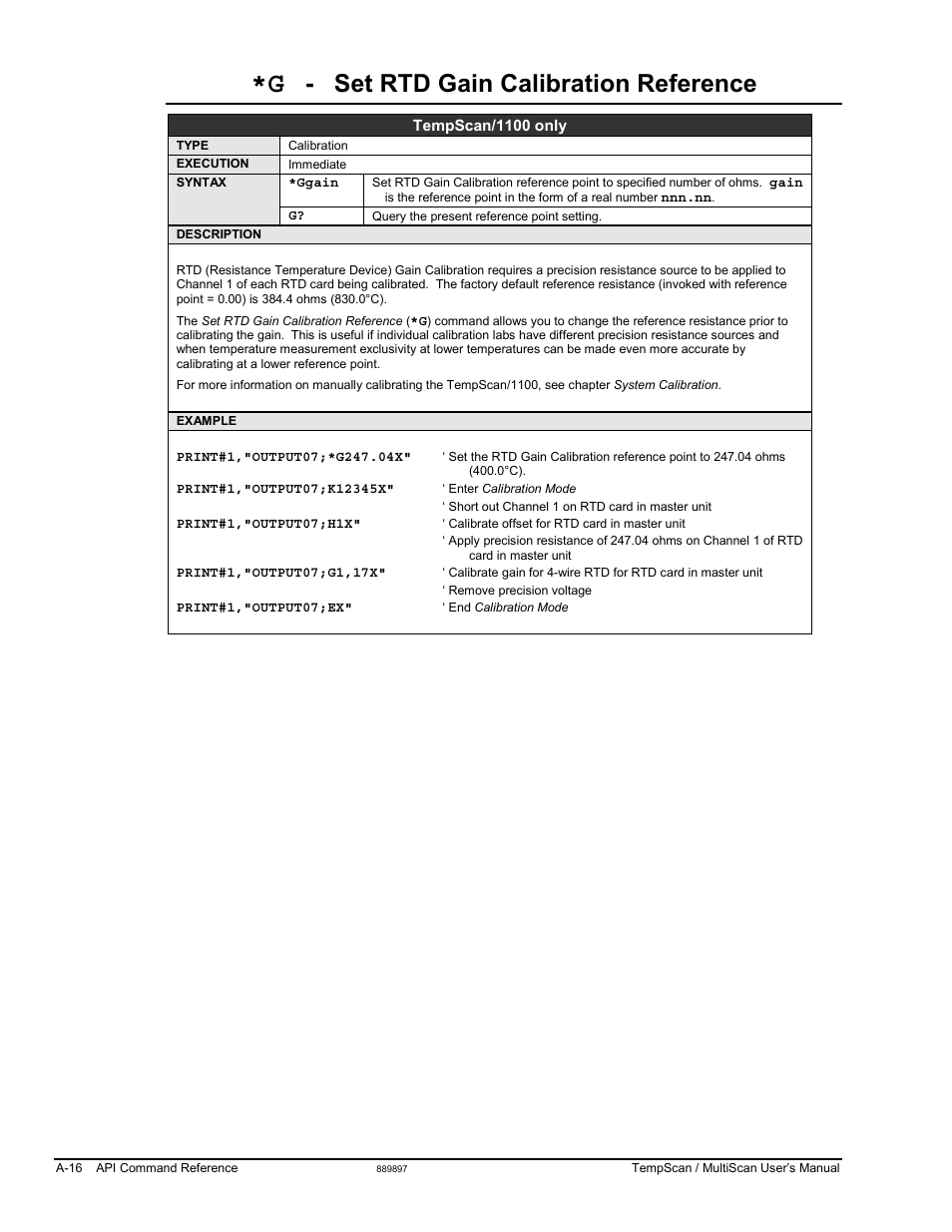Set rtd gain calibration reference | Measurement Computing TempScan/1100 User Manual | Page 212 / 306