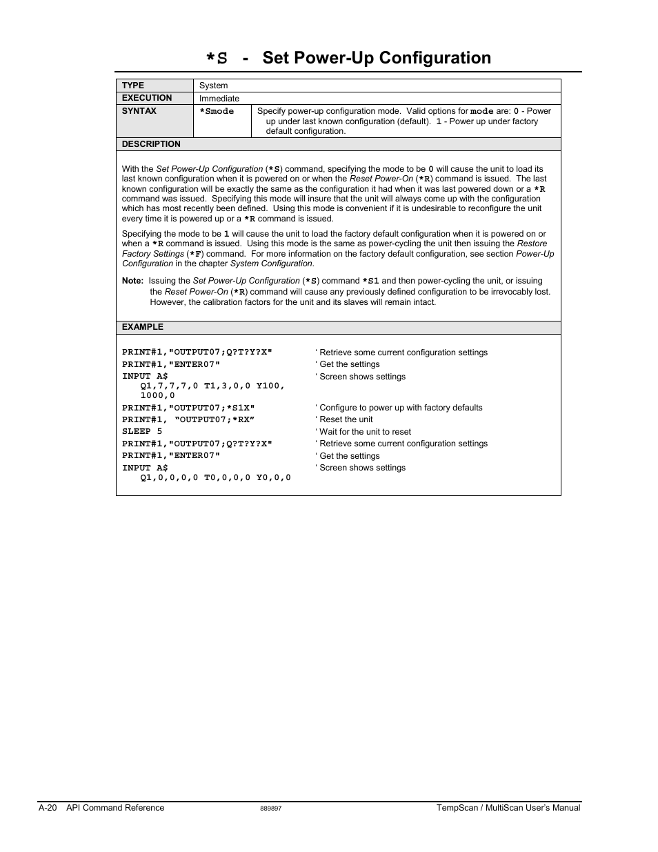Set power-up configuration | Measurement Computing TempScan/1100 User Manual | Page 216 / 306