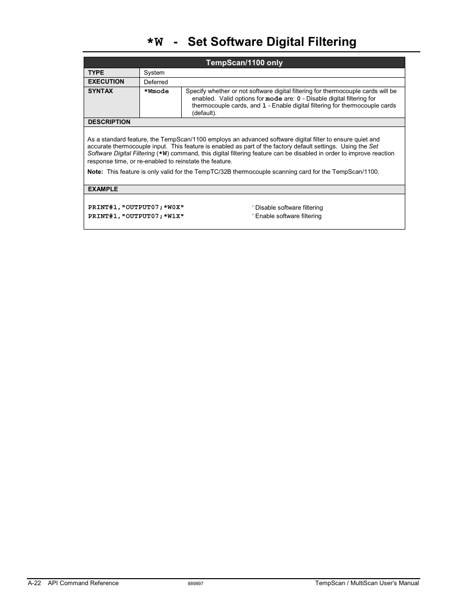 Set software digital filtering | Measurement Computing TempScan/1100 User Manual | Page 218 / 306