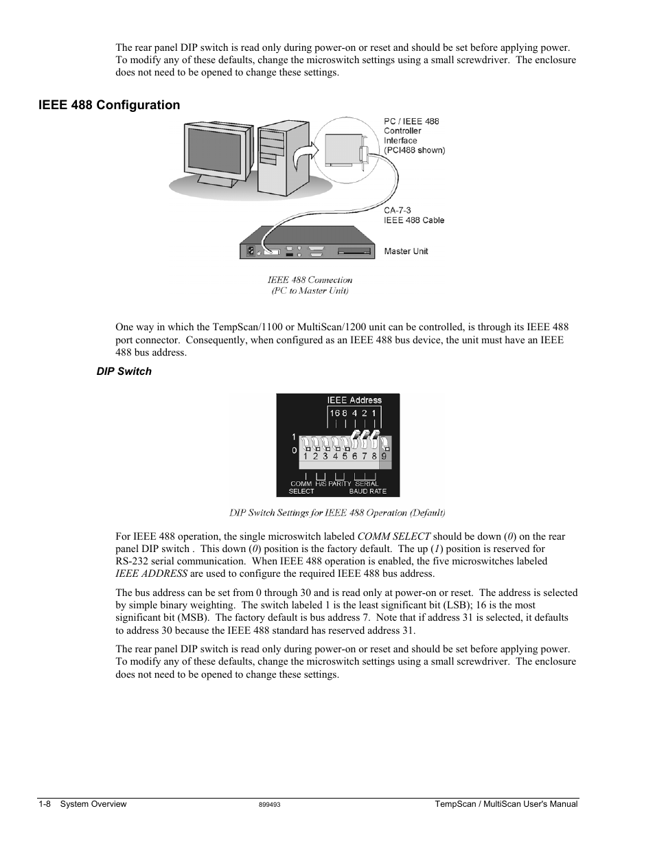 Ieee 488 configuration | Measurement Computing TempScan/1100 User Manual | Page 22 / 306