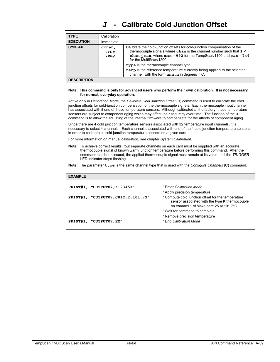 Calibrate cold junction offset | Measurement Computing TempScan/1100 User Manual | Page 235 / 306