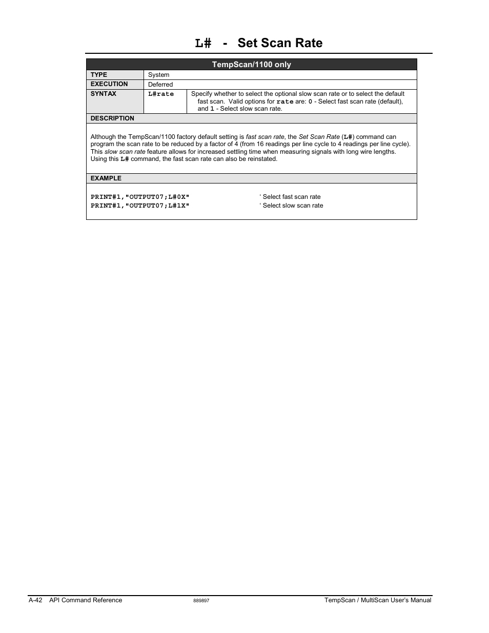 Set scan rate | Measurement Computing TempScan/1100 User Manual | Page 238 / 306
