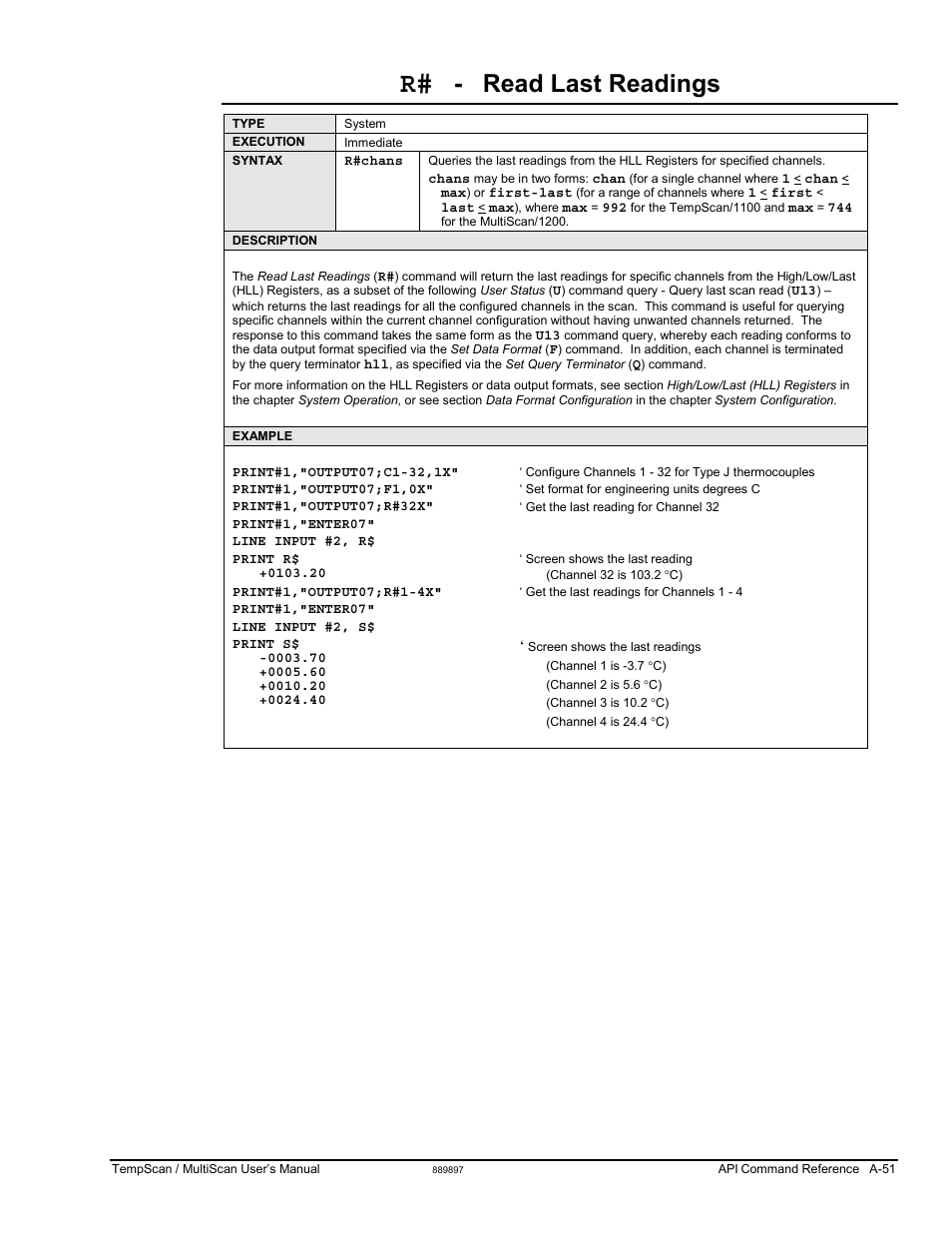 Read last readings | Measurement Computing TempScan/1100 User Manual | Page 247 / 306