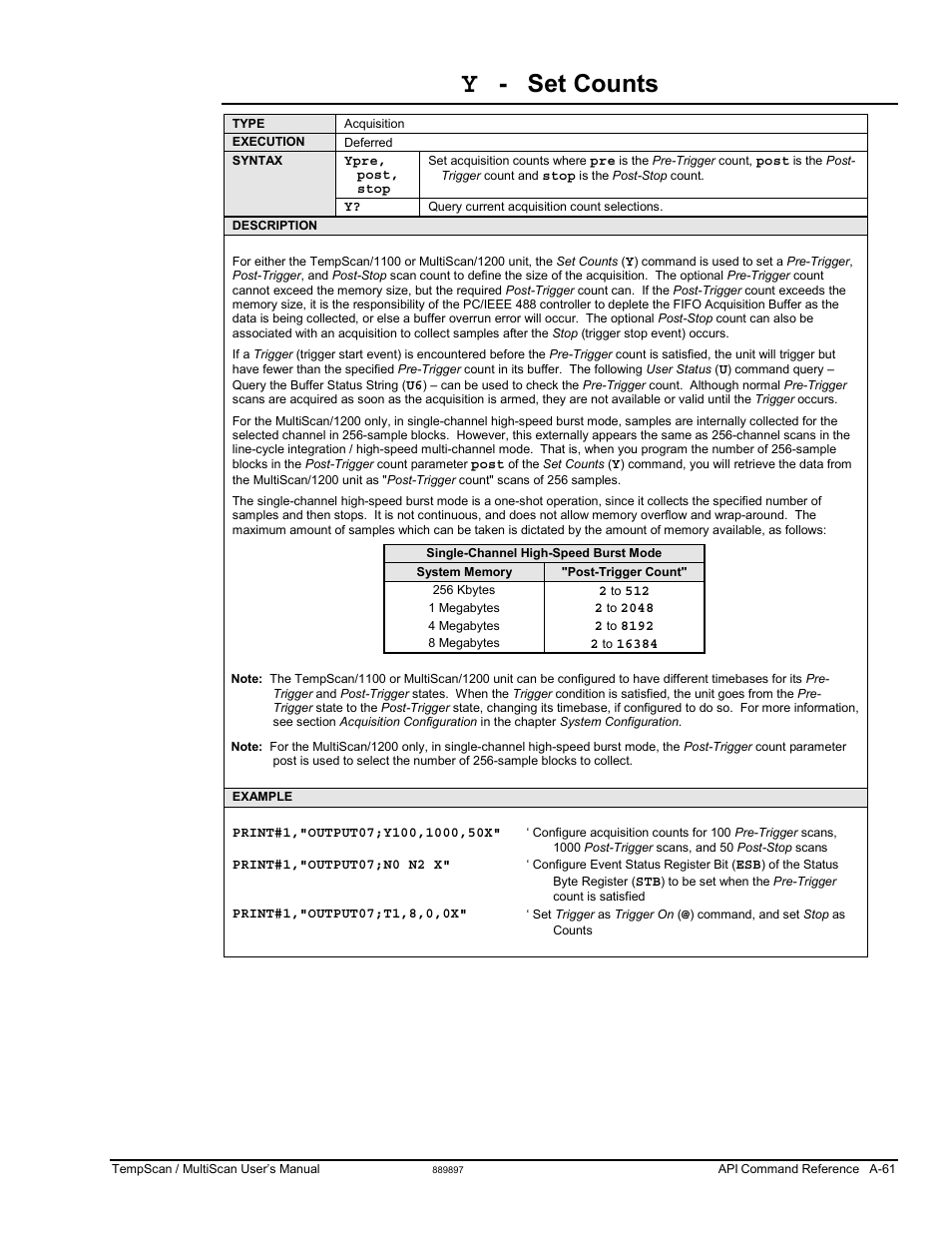 Set counts | Measurement Computing TempScan/1100 User Manual | Page 257 / 306
