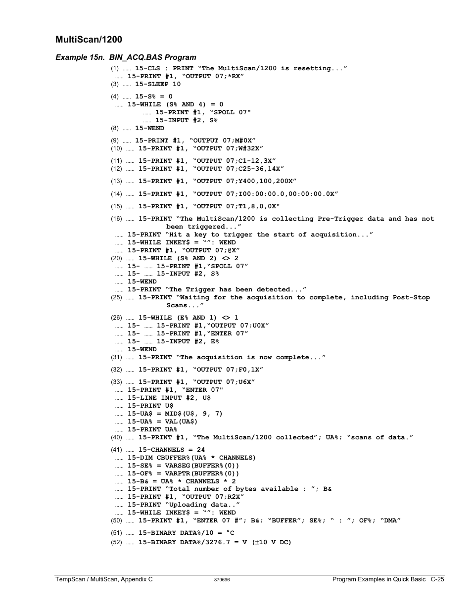Multiscan/1200 | Measurement Computing TempScan/1100 User Manual | Page 295 / 306