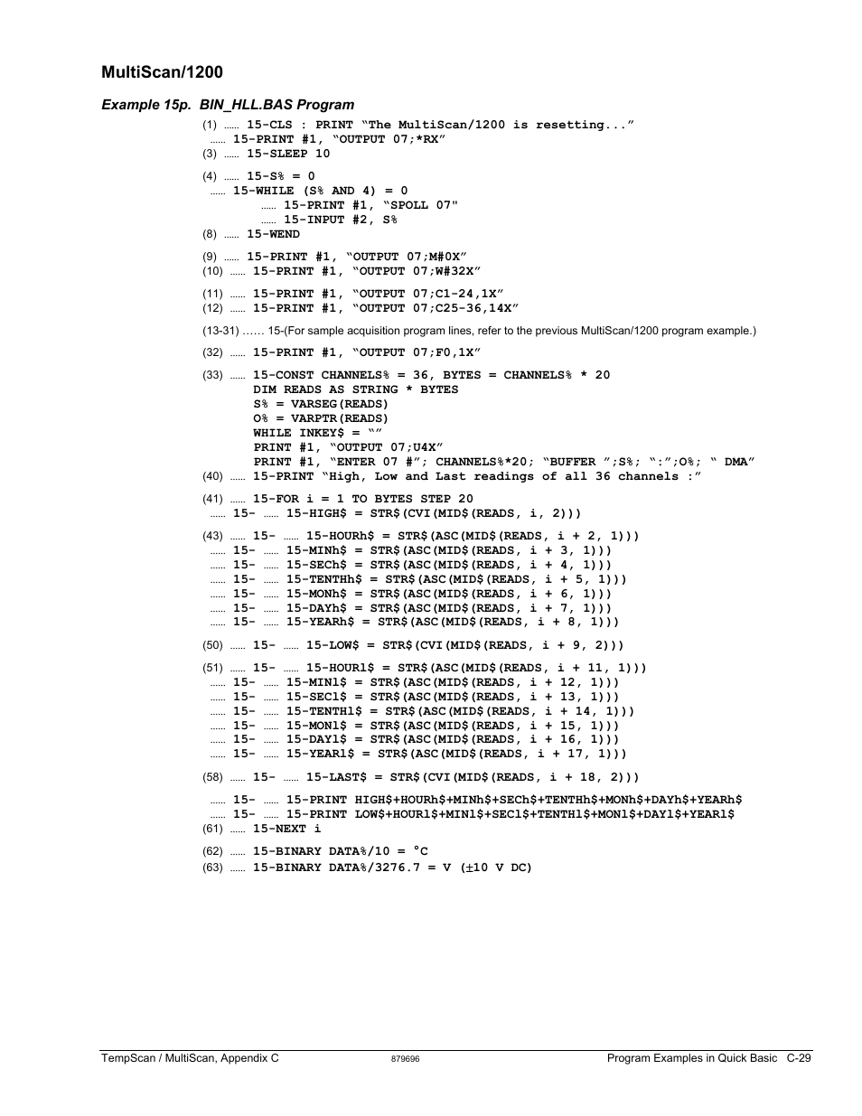 Multiscan/1200 | Measurement Computing TempScan/1100 User Manual | Page 299 / 306