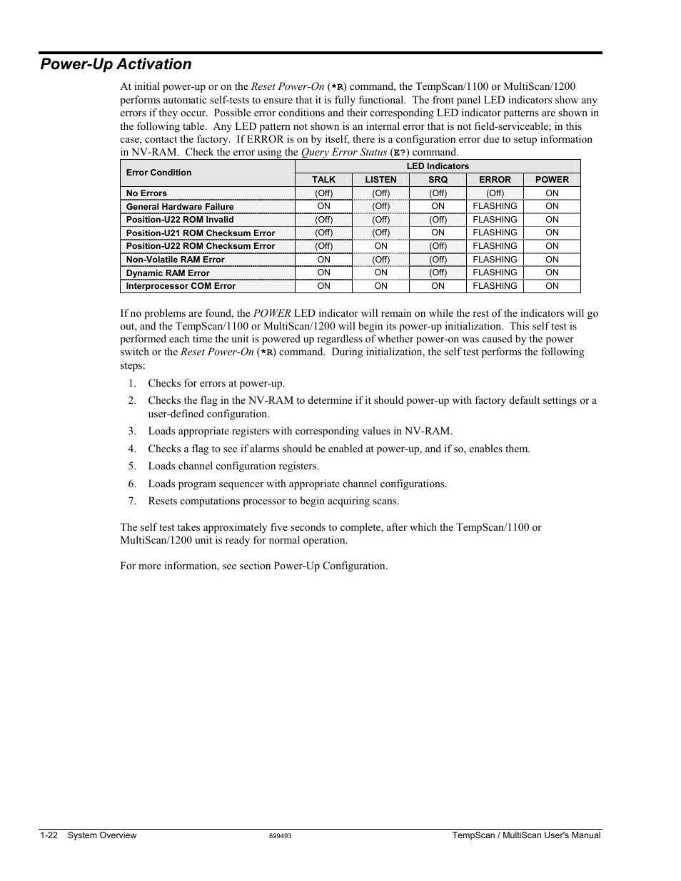 Power-up activation, Power-up activation -22 | Measurement Computing TempScan/1100 User Manual | Page 36 / 306