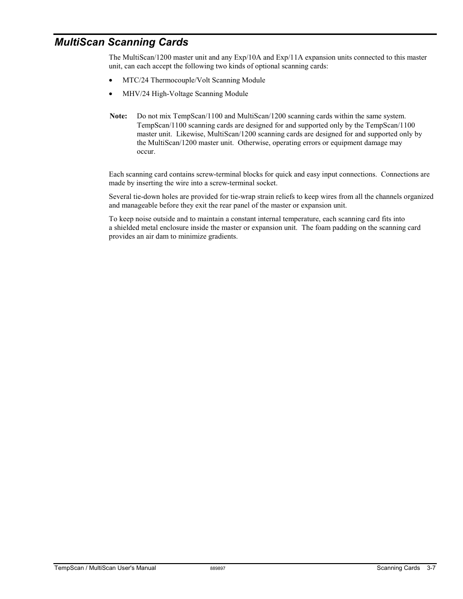 Multiscan scanning cards | Measurement Computing TempScan/1100 User Manual | Page 55 / 306