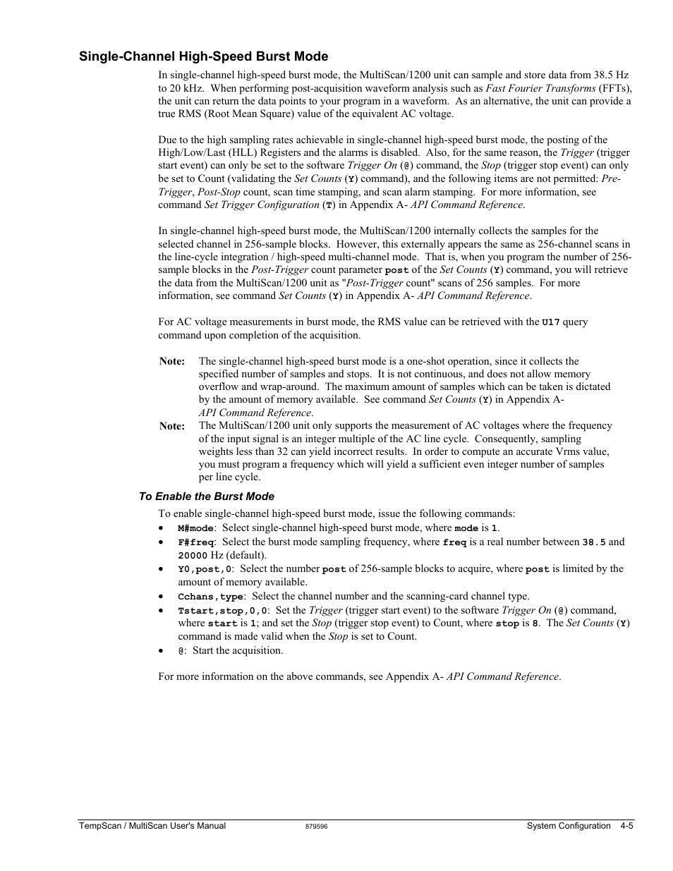 Single-channel high-speed burst mode | Measurement Computing TempScan/1100 User Manual | Page 63 / 306