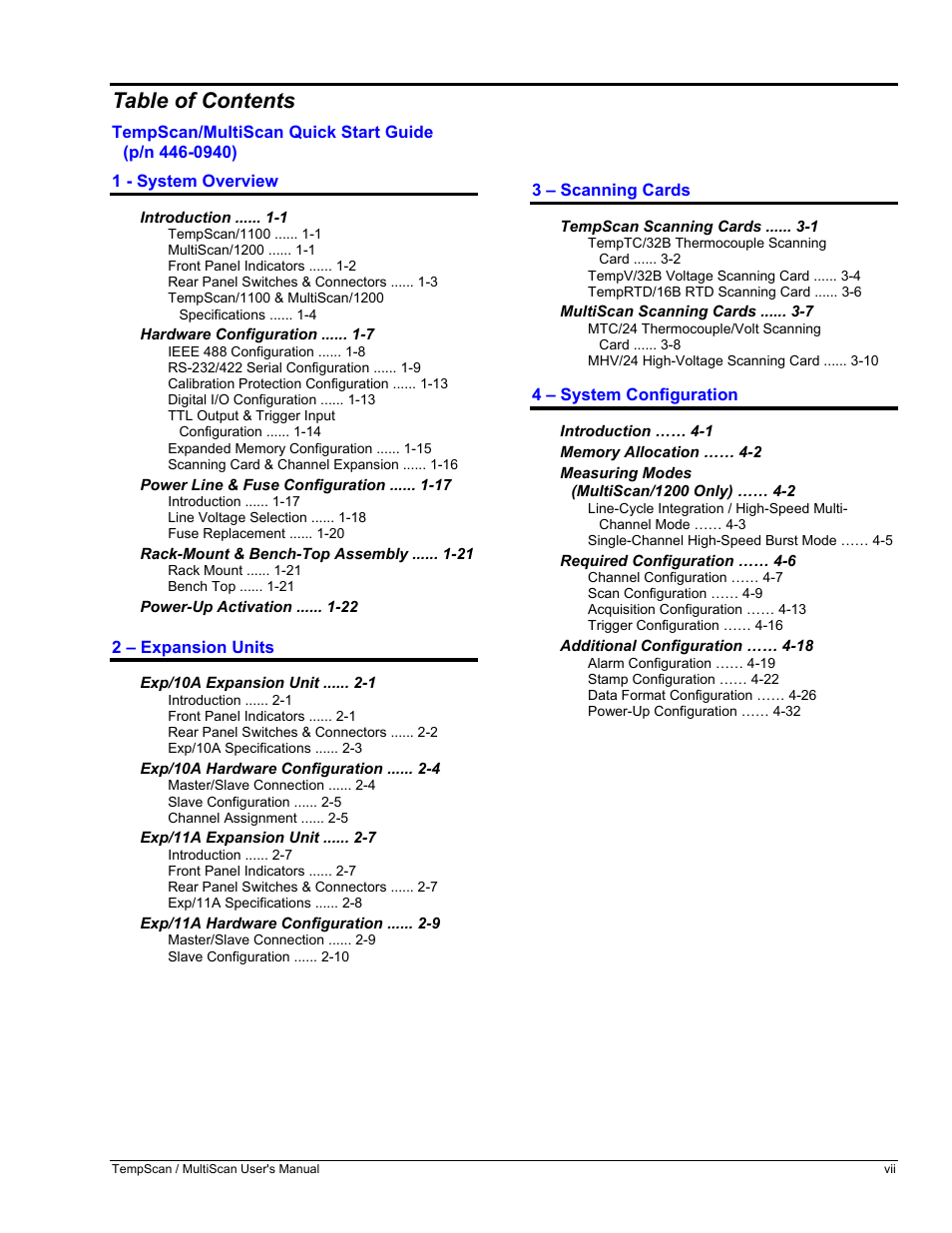 Measurement Computing TempScan/1100 User Manual | Page 7 / 306