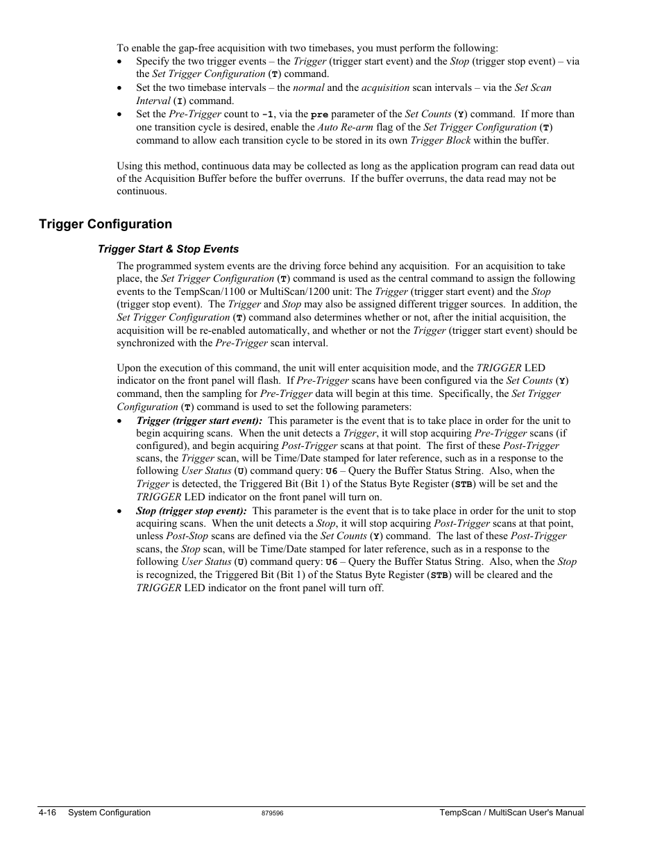 Trigger configuration | Measurement Computing TempScan/1100 User Manual | Page 74 / 306