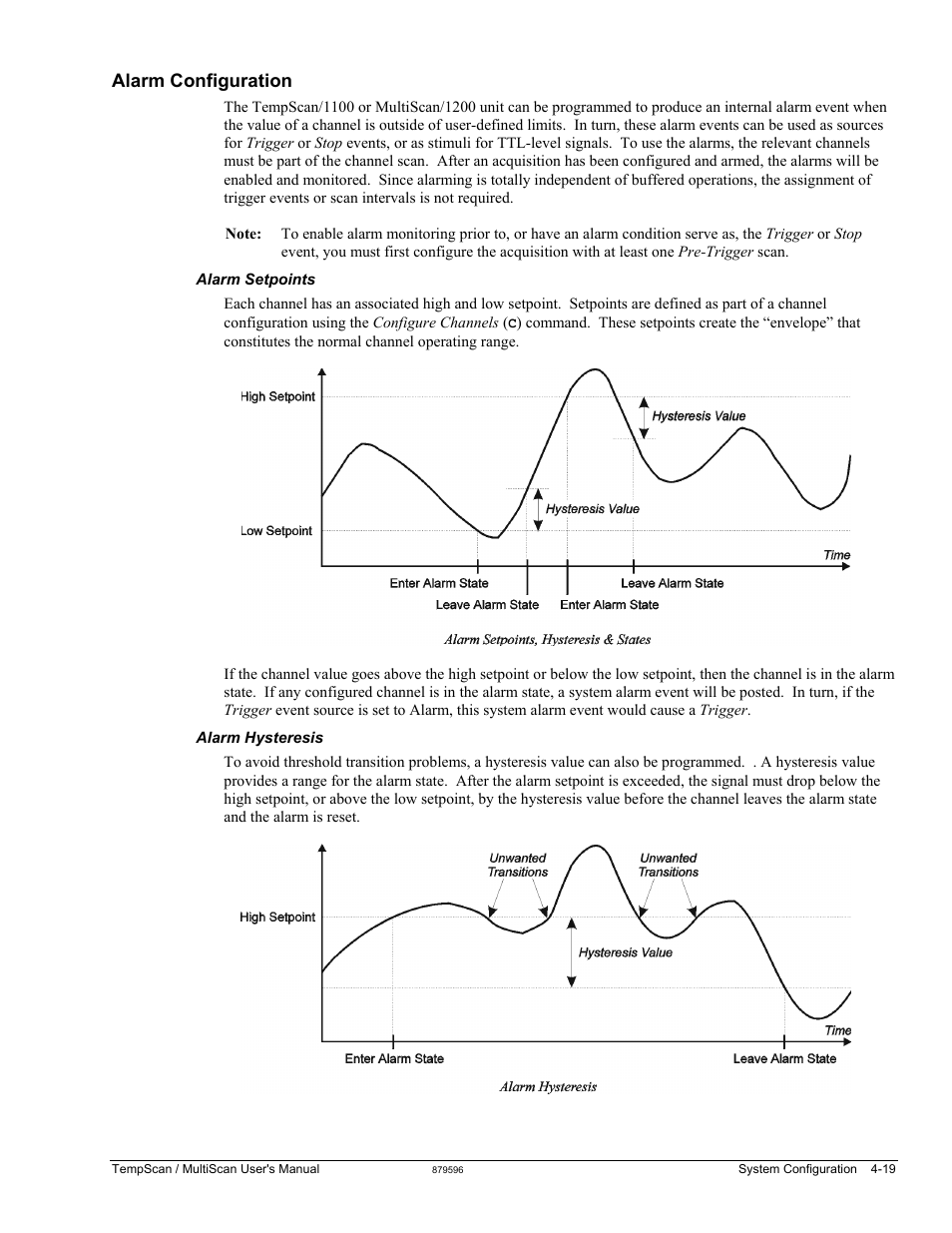 Alarm configuration | Measurement Computing TempScan/1100 User Manual | Page 77 / 306